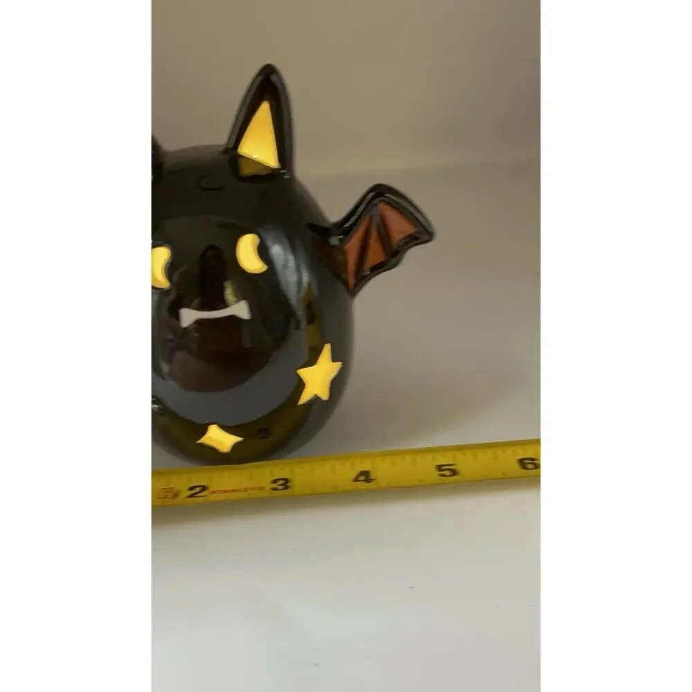Target Ceramic Bat Halloween Decor Decorative Figurine Stars Light Up 5”